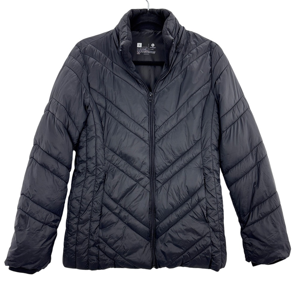 Xersion Puffer Jacket‎ Women's Small Black Quilted Lightweight Zip Up Black